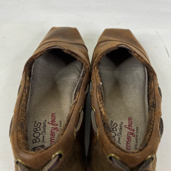 SKECHERS BOBS Chill Lux ButtonUp Slip On-Brown 6.5 Vegan Leather - Picture 9 of 13